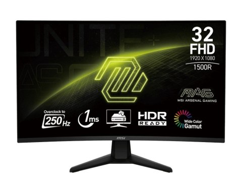 Monitor 31 5 cala MAG 32C6X LED FHD Curved 250Hz czarny