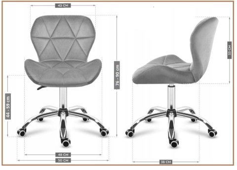 Krzesło obrotowe VASTO OFFICE BOUCLE GREY GOLD