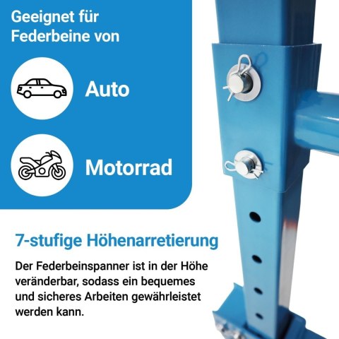 Hydrauliczny ściągacz sprężyn 2,5T pedał nożny regulacja 70-200 mm