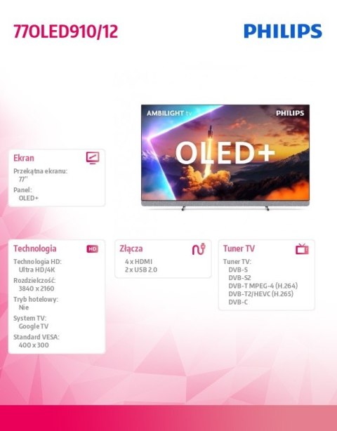 Telewizor 77 cali OLED 77OLED910 12