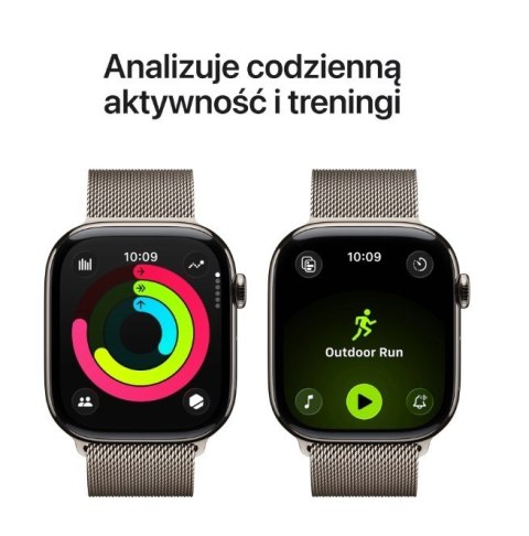Watch Series 11 GPS + Cellular koperta 46 mm z tytanu w kolorze naturalnym  bransoleta mediolańska w kolorze naturalnym - rozmia