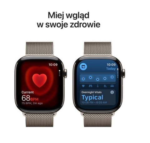 Watch Series 11 GPS + Cellular koperta 46 mm z tytanu w kolorze naturalnym  bransoleta mediolańska w kolorze naturalnym - rozmia