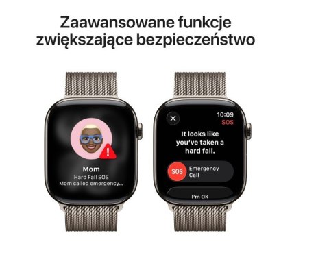 Watch Series 11 GPS + Cellular koperta 46 mm z tytanu w kolorze naturalnym  bransoleta mediolańska w kolorze naturalnym - rozmia