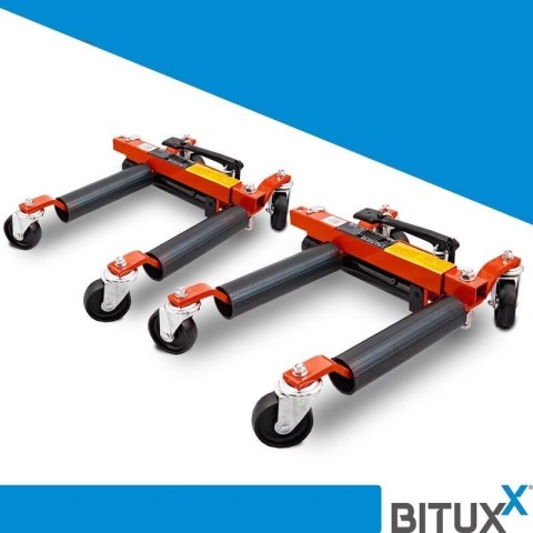 Podnośnik Hydrauliczny Zestaw 2szt Płaski na kółkach do Auta do 680kg każdy