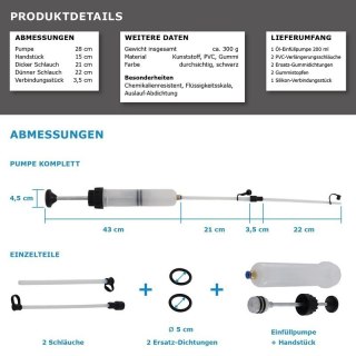 Pompa do napełniania i ekstrakcji płynów BITUXX 200 ml + 500 ml