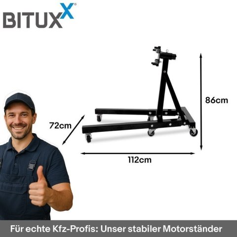 Stojak pod silnik BITUXX do 900 kg składana podpora silnika z kółkami