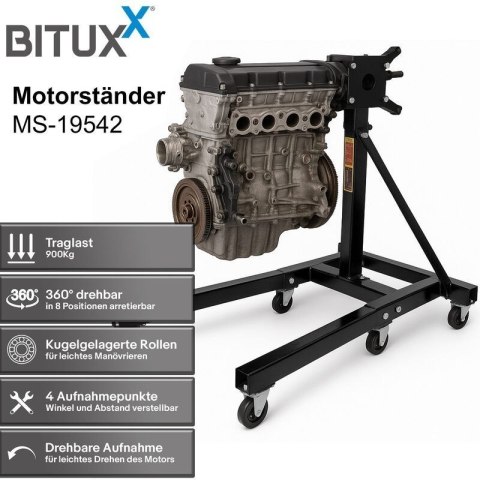 Stojak pod silnik BITUXX do 900 kg składana podpora silnika z kółkami