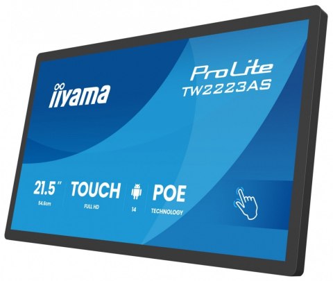 Monitor 21 5 cala ProLite TW2223AS-B3P POJ 10PKT 24 7 ANDROID14  450 cd m2  USB-C  2x2W  RJ45  3xUSB  iiSignage