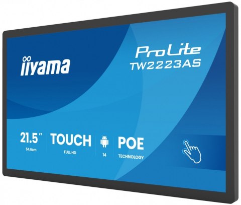 Monitor 21 5 cala ProLite TW2223AS-B3P POJ 10PKT 24 7 ANDROID14  450 cd m2  USB-C  2x2W  RJ45  3xUSB  iiSignage
