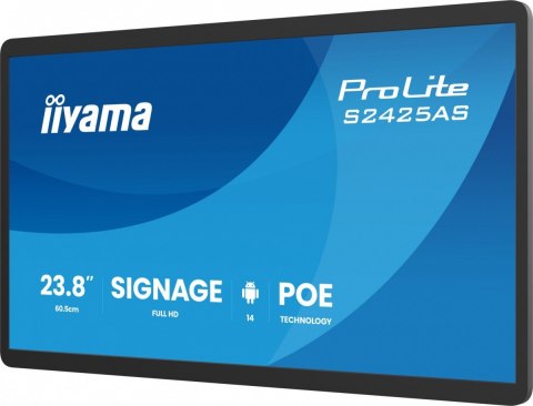 Monitor 23 8 cala ProLite S2425AS-B1 IPS FHD A14 24 7 RJ45  iiSignage  WI-FI