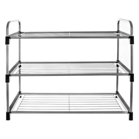 Regał na Buty Metalowy Srebrny 3 Poziomy 655 x 30 x 54 cm ORION