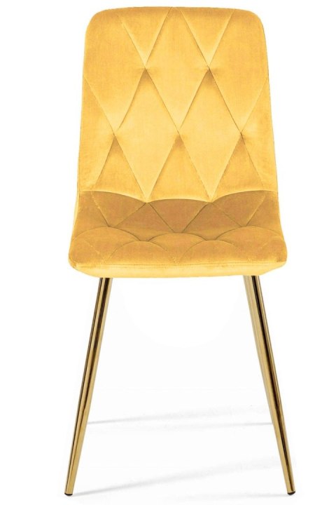 Krzesło tapicerowane BORGO VELVET MUSTARD GOLD