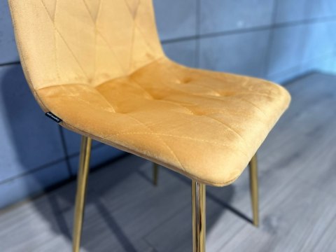Krzesło tapicerowane BORGO VELVET MUSTARD GOLD