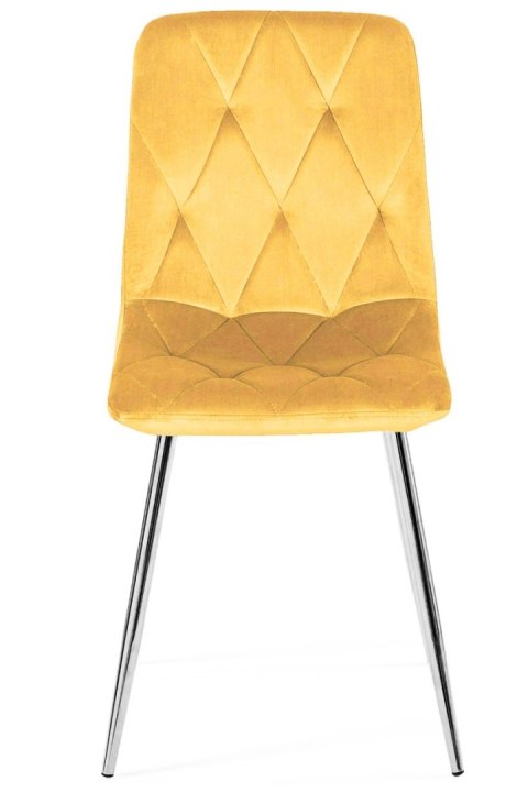 Krzesło tapicerowane BORGO VELVET MUSTARD SILVER