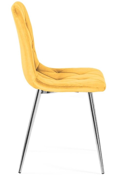 Krzesło tapicerowane BORGO VELVET MUSTARD SILVER