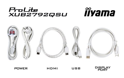 Iiyama ProLite XUB2792QSU-W6 monitor komputerowy 68,6 cm (27") 2560 x 1440 px Wide Quad HD LED Biały