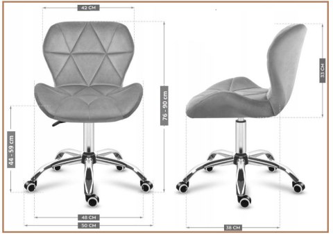 Krzesło obrotowe VASTO OFFICE PU BLACK ROSE GOLD