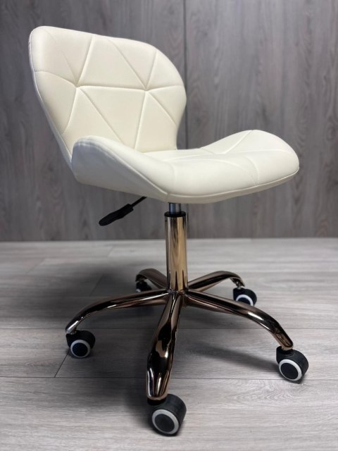 Krzesło obrotowe VASTO OFFICE PU CREAM ROSE GOLD