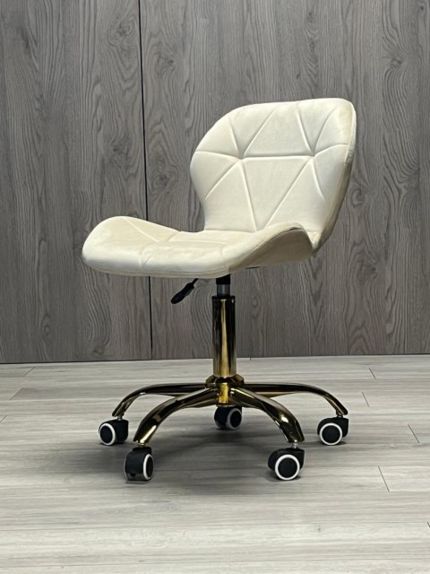 Krzesło obrotowe VASTO OFFICE VELVET BEIGE GOLD