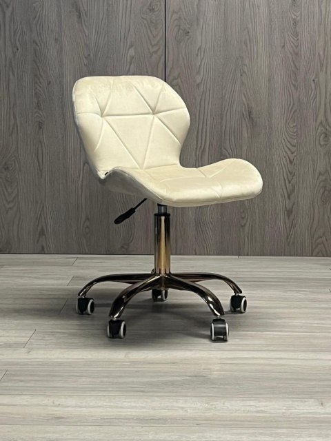 Krzesło obrotowe VASTO OFFICE VELVET BEIGE ROSE GOLD