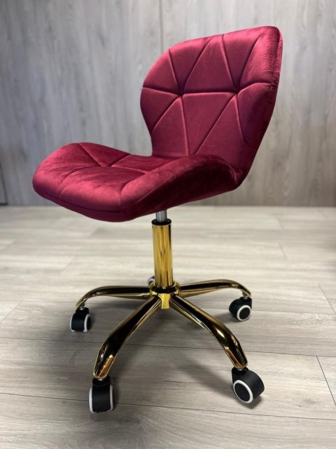 Krzesło obrotowe VASTO OFFICE VELVET BURGUNDY GOLD