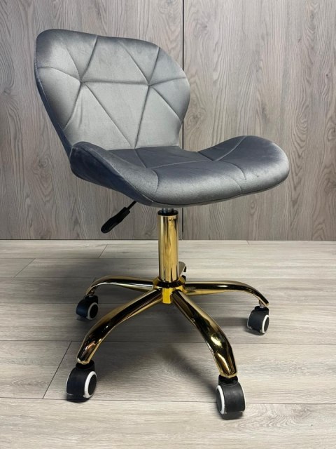 Krzesło obrotowe VASTO OFFICE VELVET DARK GREY GOLD