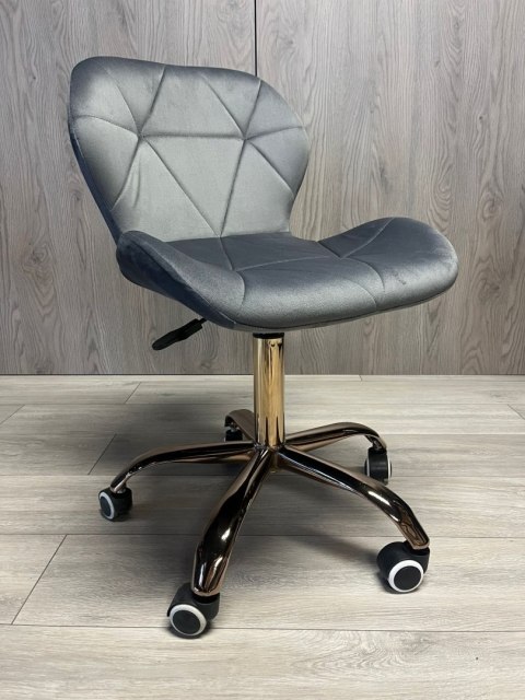 Krzesło obrotowe VASTO OFFICE VELVET DARK GREY ROSE GOLD