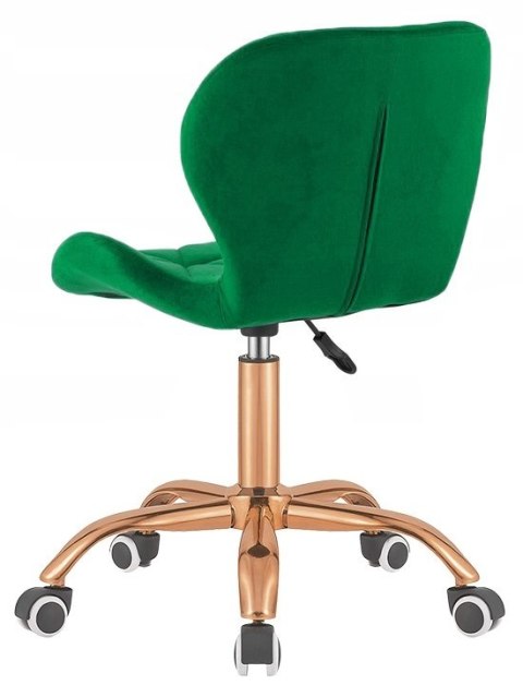 Krzesło obrotowe VASTO OFFICE VELVET GREEN ROSE GOLD
