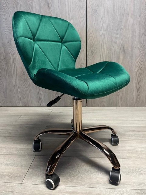 Krzesło obrotowe VASTO OFFICE VELVET GREEN ROSE GOLD