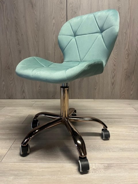 Krzesło obrotowe VASTO OFFICE VELVET MINT ROSE GOLD