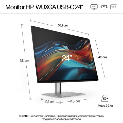 MONITOR HP LED 24"S7 Pro 724pu (8Y2F7AA) 100Hz