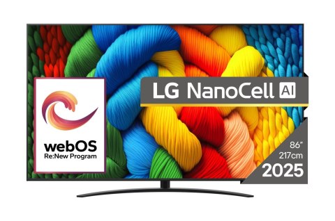 Telewizor LG NanoCell 86NANO81A3A 86'' 4K Ultra HD WebOS Dolby Digital DVB-T2 Czarny