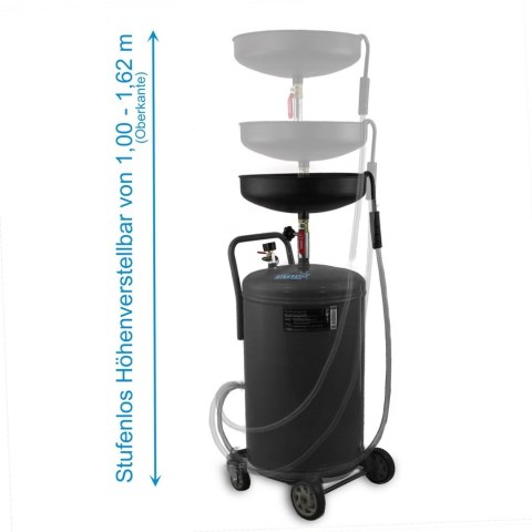 Przenośna mobilna Zlewarka do oleju Warsztatowa Regulowana ze zbiornikiem 80L