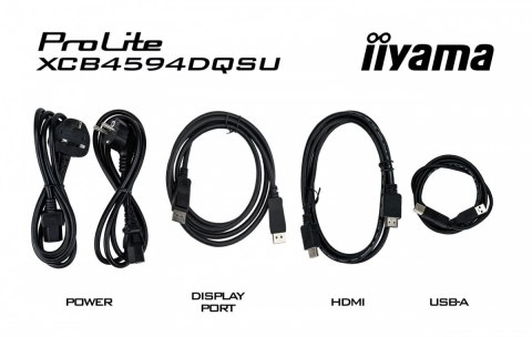 Monitor ProLite 44.5 cala XCB4594DQSU-B1  VA DQHD 2xDP 2xHDMI 1500R 32:9  450 cd m2  3000:1  USB HUB x4 (2x Type-A  2x Typ
