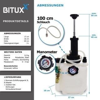 Pompa oleju przekładniowego, do napełniania ręczna Bituxx 3litry 10-30PSI