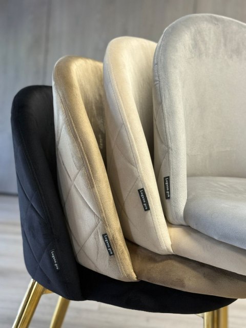 Krzesło tapicerowane GLORIA LIGHT GREY VELVET SILVER