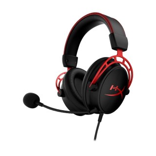 Zestaw słuchawkowy do gier HyperX Cloud Alpha czarno-czerwony, Przewodowy, 13 - 27000 Hz, Gaming, 298 g, Czerwony