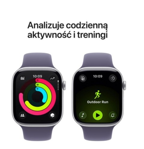 Watch Series 11 GPS+Cellular koperta 46 mm z aluminium w kolorze srebrnym  pasek sportowy w kolorze mlecznego fioletu - rozmiar 