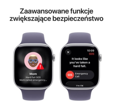 Watch Series 11 GPS+Cellular koperta 46 mm z aluminium w kolorze srebrnym  pasek sportowy w kolorze mlecznego fioletu - rozmiar 