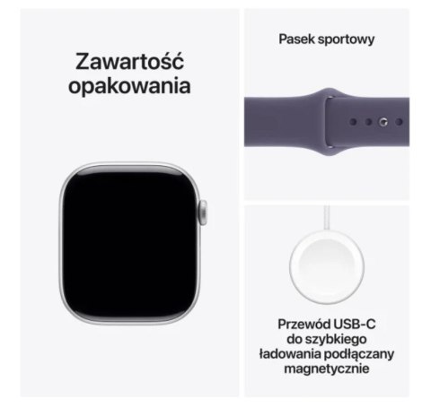 Watch Series 11 GPS+Cellular koperta 46 mm z aluminium w kolorze srebrnym  pasek sportowy w kolorze mlecznego fioletu - rozmiar 