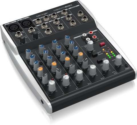 Behringer 802S - 8-kanałowy kompaktowy mikser analogowy z interfejsem USB zaprojektowany specjalnie do obsługi podcastów, stream