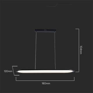 Oprawa zwieszana V-TAC 24W LED czarna VT-7821 3000K 3000lm