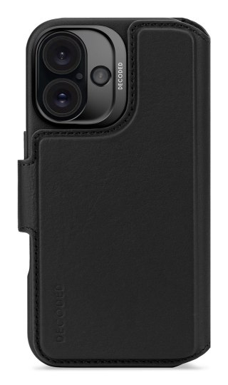 Skórzana obudowa ochronna do iPhone 16 kompatybilna z MagSafe, czarna