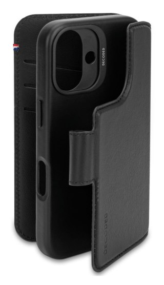 Skórzana obudowa ochronna do iPhone 16 kompatybilna z MagSafe, czarna