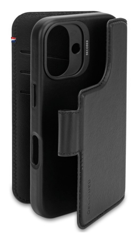 Skórzana obudowa ochronna do iPhone 16 kompatybilna z MagSafe, czarna