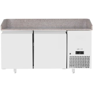 Stół chłodniczy do pizzy z granitowym blatem rantem 2-drzwiowy 250 l 250 W 151x80x88 cm