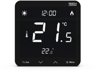 Przewodowy dwustanowy regulator pokojowy podtynkowy czarny ST-297z v3 Tech sterowniki