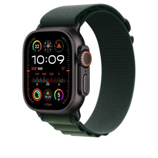 Opaska Apple Watch Alpine Loop Armband für Watch Ultra 49mm Dunkelgrün / Titan schwarz (S)