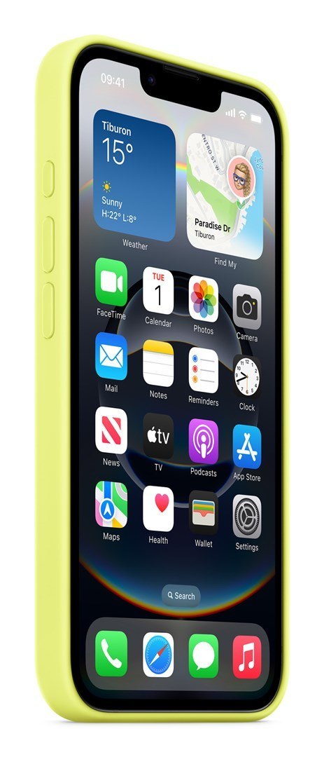 Silikonowe etui APPLE do iPhone'a 16e - neonowy żółty