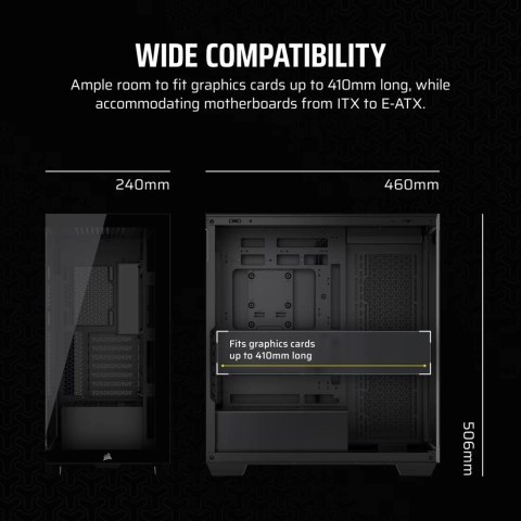 Obudowa Corsair 3500X LXR LINK Tempered Glass Mid-Tower, Black
